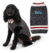GoTags Personalized Knit Dog Sweater, Soft and Thick Wool Cold Weather Winter Pet Sweater with Cu...