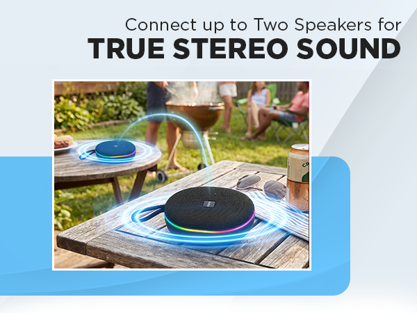 Connect up to two speakers for true stereo sound.
