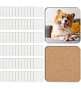 72 PCS Sublimation Coasters Blanks MDF Cork Back Heat Transfer Coasters Wood Hardboard Coasters B...