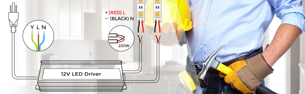 How to connect 12V LED POWER SUPPLY