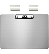 Banjiang Stainless Steel Magnetic Clipboards,Metal Clipboard with 304 Low Profile Clip,Black Boar...