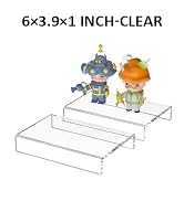 Hexsonhoma Acrylic Shelf Riser 6x3.9x1 pack of 2, Countertop Acrylic Display Storage Organizer fo...