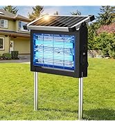 Solar Bug Zapper Outdoor, Jinyeda 4500V Mosquito Zapper, Waterproof Electric Mosquito Killer, Aut...
