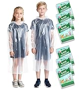 SWOGAA Disposable Rain Ponchos for Kids 6 Pack/Adults 4-10 Pack/Family set-50% Thicker Emergency ...