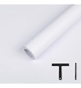 LXCREAT White Matte Peel and Stick Wallpaper, White Solid Color Removable Self Adhesive Wallpaper...