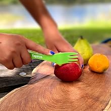 spork camping utensils set sporks silverware reusable spoon camp plastic travel fork combo kids