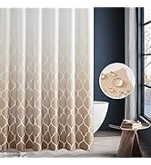 jinchan Ombre Taupe Shower Curtain Quatrefoil Pattern Waterproof Fabric Shower Curtains for Bathr...