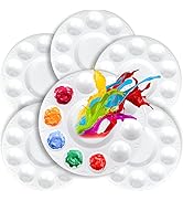 Round Plastic Paint Tray Palettes, FANDAMEI 6 PCS Paint Tray Palettes, Paint Palettes Paint Palle...