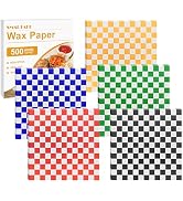 SMARTAKE 12 x 12 Inches Wax Paper, 500 Pcs Non-Stick Hamburger Patty Paper, Square Sandwich Separ...