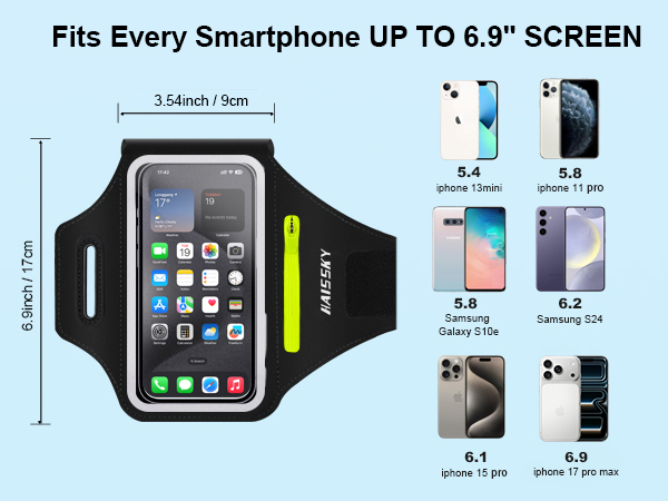 Fits 6.9" Phones — iPhone 17/16/15/14/13 & Samsung Galaxy