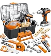 Kids Tool Set 46 PCS, Christmas Birthday Gifts for Kids Ages 3,4,5,6,7,8, Toddler Tool Set with P...