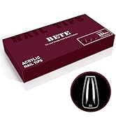 BETE Medium Coffin Nail Tips, 224Pcs 16 Sizes, Clear Acrylic Full Cover False Nails, Pre-Shaped, ...
