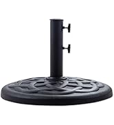 Helios&Hestia 31 lb Heavy Duty Umbrella Base, Round Resin Stand Weight for Patio Outdoor Market T...