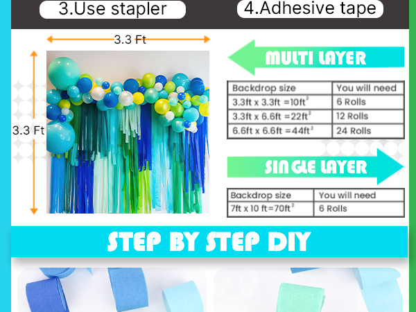 Blue Crepe Paper