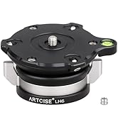 ARTCISE Tripod Leveling Base Aluminum Alloy -15°/+15° Tilt Adjusting Leveler Flat Plate 360 Panor...