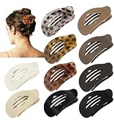 10 PCS Flat Hair Clips for Women - Large Matte & Tortoise Hair Claw Clips, 4.2 Inch Strong Hold N...