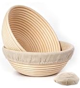 Zufaugc 9 Inch Round Sourdough Banneton Bread Proofing Basket, Set of 2 | Sourdough Bread Baking ...