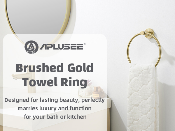 brushed gold hand towel ring