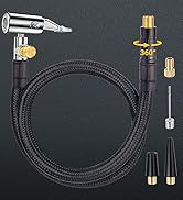 Upgraded Tire Inflator Hose Adapter w/360° Rotating End, 21'' Tire Inflation Hose w/Self-Locking ...