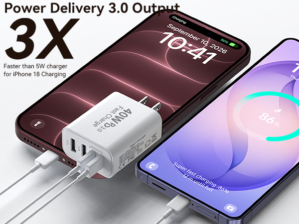 usb c charger block multiple ports iphone fast charger block usb-c charging block