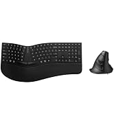 DELUX Full Size Ergonomic Split Keyboard and Vertical Mouse Combo, GM909 Wireless Split Keyboard ...
