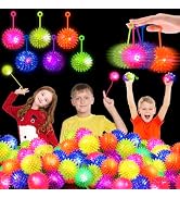 TGIQROVE 24 Pcs Light up Bouncy Balls Bulk for Kids, 6 Colors Glow in The Dark LED Ball, Flashing...