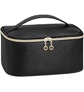senbowe Travel Makeup Bag, Large Capacity Cosmetic Bags for Women,Portable Waterproof Leather Toi...