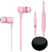 Joymiso Tangle Free Earbuds for Kids Women Small Ears with Case, Comfortable Lightweight in Ear H...