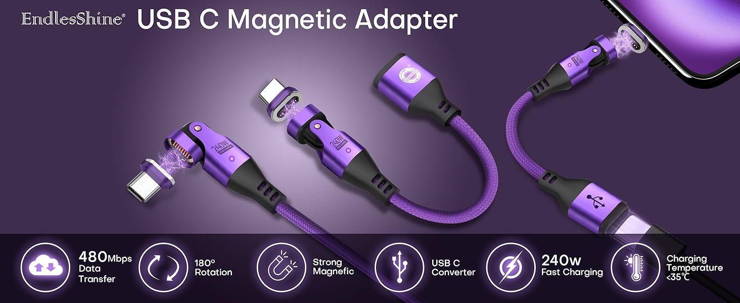 16Pin USB C to C Magnetic Adapter