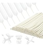PIGETALE 100Pcs 260 Balloons White Twisting Animal Balloons Thickening Latex Modeling Long Magic ...