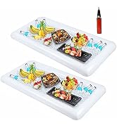 Moon Boat 2 PCS Inflatable Serving/Salad Bar Tray Food Drink Holder - BBQ Picnic Pool Party Buffe...