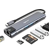 USB C Hub,VEMONT 7 in 1 Type C Adapter with USB C to 4K HDMI,1Gbps Ethernet RJ45,100W Power Deliv...