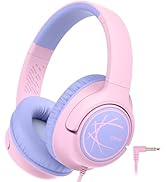 iClever Kids Headphones with Cord, 85dBA Safe Volume Wired Headphones for Kids, Stereo Sound Fold...