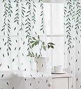 SpaceDresser Sheer Curtains 84 Inches Long, 2 Panels Embroidered Wicker Patterned Sheer Curtain, ...