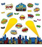 Super Theme Hero Classroom Bulletin Board Decorations Super Theme Hero Cityscape Super Theme Hero...