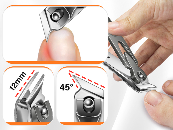 Slanted Ingrown Nail Clippers for Thick Nails for Seniors Angled Head Large Toe Nail Clippers