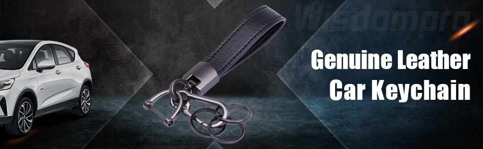 genuine leather key fob keychain