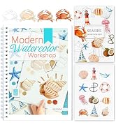 Watercolor Workbooks with Step by Step for Adults Teens - Beginner Watercolor Workbook with 12 Co...