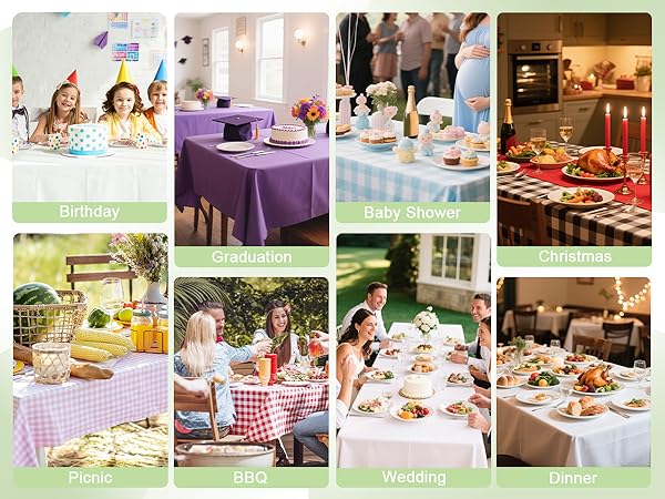 Plastic Table Cloths for Parties Disposable