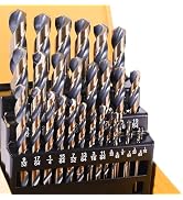 ROGAPER 29Pcs Carbide Drill Bit Set, 135 Tip HSS with Black and Gold Finish, Metal Twist Jobber D...