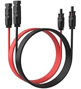 ELFCULB Solar Panel Extension Cable - 1Pair 10AWG 6FT Solar Extension Cable Black & Red, Solar Pa...