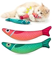 MAXTOOA Catnip Toys for Indoor Cats with 5000mg Natural 2 Pack Fish Cat Toys with Hidden Bell Int...
