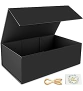 RYDDOY Black Gift Box, 9.5x6x3'' Gift boxes for Presents with Lids Magnetic Closure Rectangle Col...