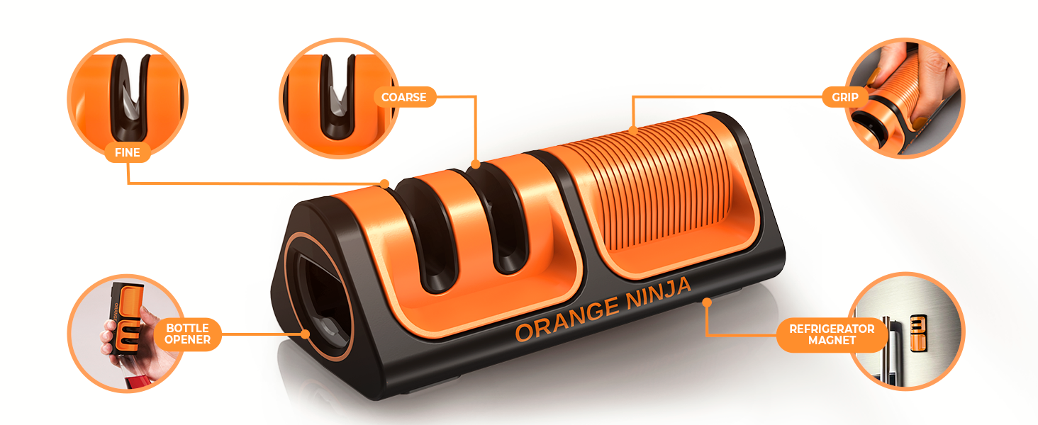 Orange Ninja Knife Sharpener afilador de cuchillos amolador de cuchillos manual afilador de