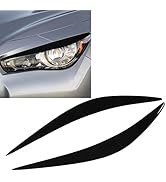 Camrusic Glossy Black Headlight Cover Eye lid Eyebrows, Pair Headlight Eyelid Headlamp Eyebrow St...