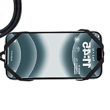 Sleek metallic wireless earbuds case with reflective surface, shown from multiple angles displaying charging capabilities.