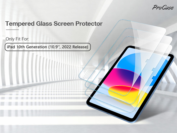 3 Pack iPad 10.9 10th Generation 2022 Screen Protector A2696/A2757/A2777