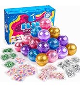 Slime Kit for Kids - Clear Slime Kit for Girls 8-12 with Sequins, Non Sticky Stress Relief Toys f...