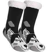 SDBING Kids Fuzzy Slipper Socks Boys Girls Soft Cozy Fluffy Grips Socks Winter Warm Non Slip Chri...