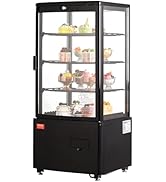 VEVOR XC-78L(1R) Cake Refrigerated 3 Cu.Ft./85L Countertop Pastry, Commercial Display Case with L...